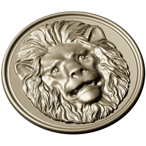 Lion Medallion Relief STL for CNC Carving