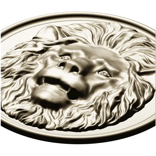 Lion Medallion Relief STL for CNC Carving