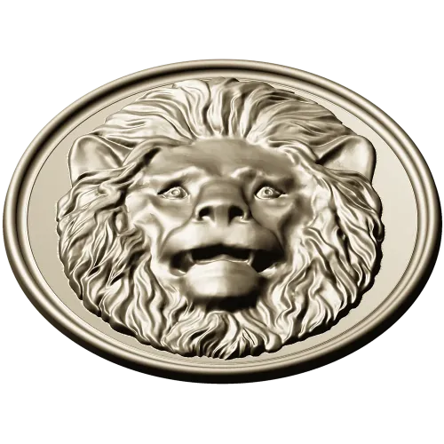 Lion Medallion Relief STL for CNC Carving