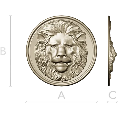 Lion Medallion Relief STL for CNC Carving