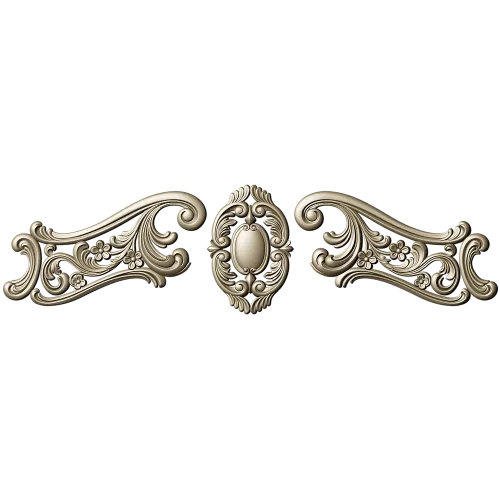 Rococo Cartouche and Scrolls STL for CNC wood carving
