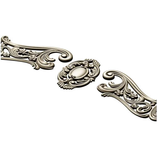 Rococo Cartouche and Scrolls STL for CNC wood carving