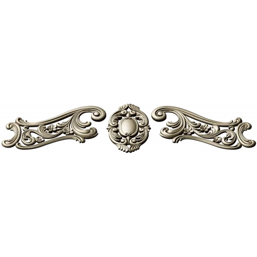 Rococo Cartouche and Scrolls STL for CNC wood carving