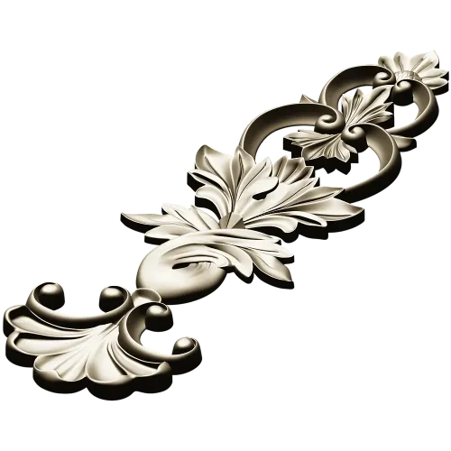 Acanthus Royale - high-relief STL 3D model for CNC ornamental applique