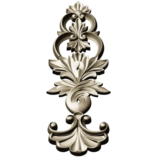 Acanthus Royale - high-relief STL 3D model for CNC ornamental applique