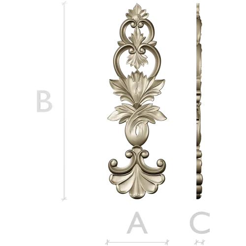 Acanthus Royale - high-relief STL 3D model for CNC ornamental applique