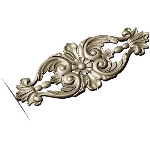 Rococo Floral Cartouche - STL 3D Model for CNC