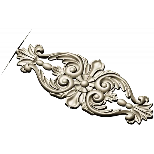 Rococo Floral Cartouche - STL 3D Model for CNC