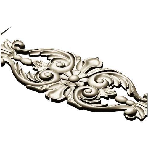 Rococo Floral Cartouche - STL 3D Model for CNC