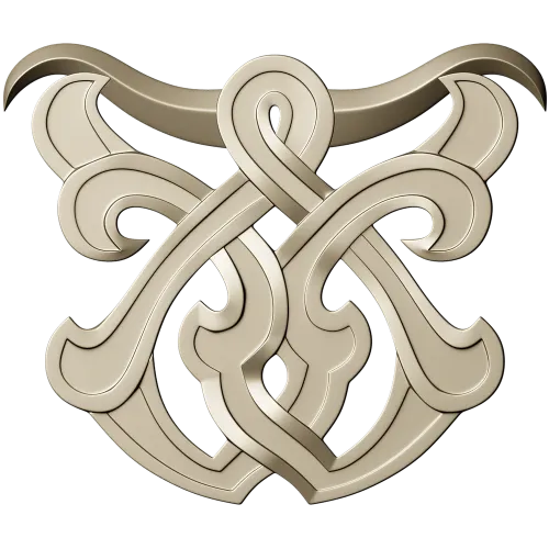 Interlace Cartouche - 3D STL model for CNC carving