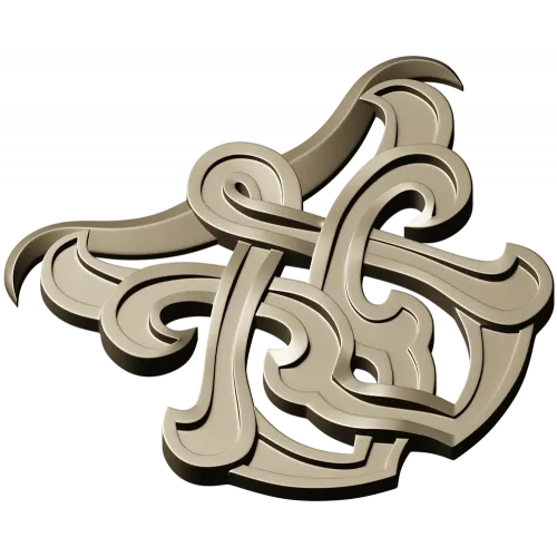 Interlace Cartouche - 3D STL model for CNC carving
