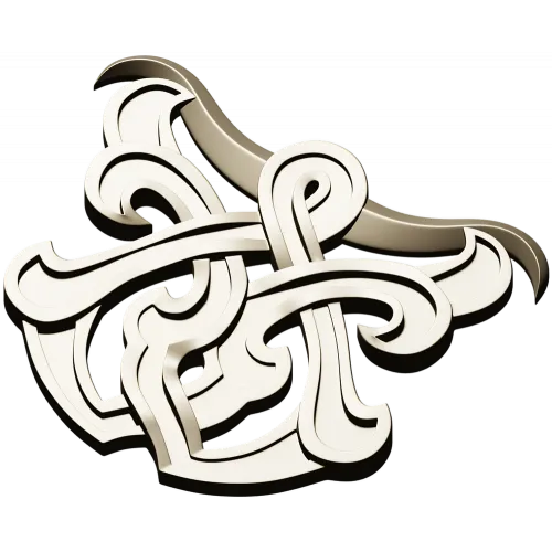 Interlace Cartouche - 3D STL model for CNC carving