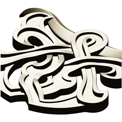 Interlace Cartouche - 3D STL model for CNC carving