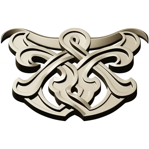 Interlace Cartouche - 3D STL model for CNC carving