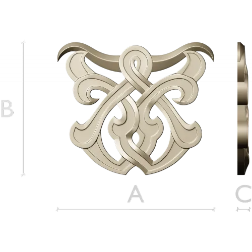 Interlace Cartouche - 3D STL model for CNC carving