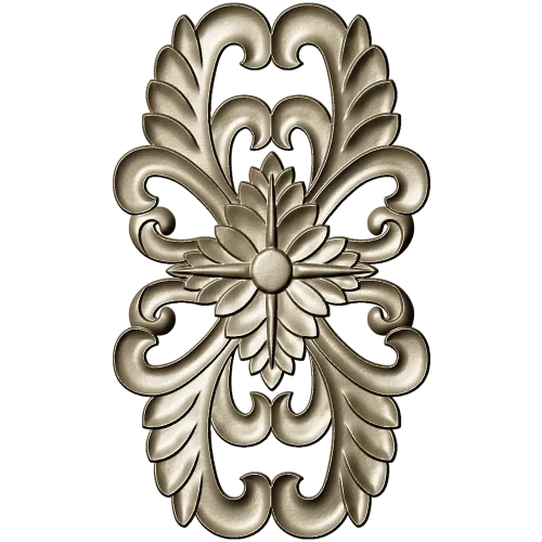 Elegant Floral Cartouche STL for CNC Milling