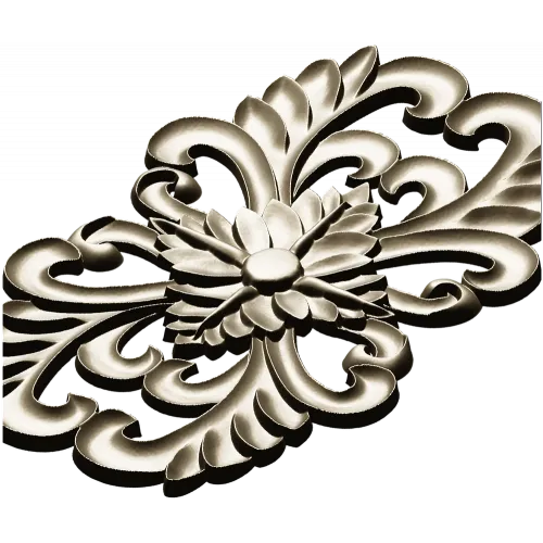 Elegant Floral Cartouche STL for CNC Milling
