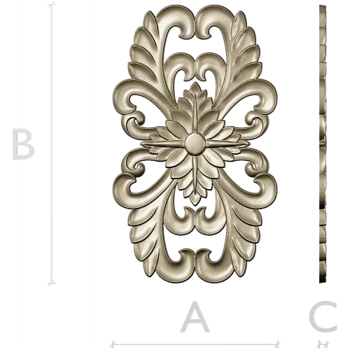 Elegant Floral Cartouche STL for CNC Milling