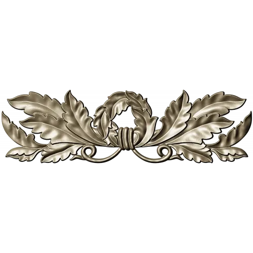 Laurel Wreath Acanthus Horizontal Applique STL