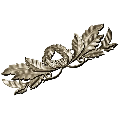 Laurel Wreath Acanthus Horizontal Applique STL