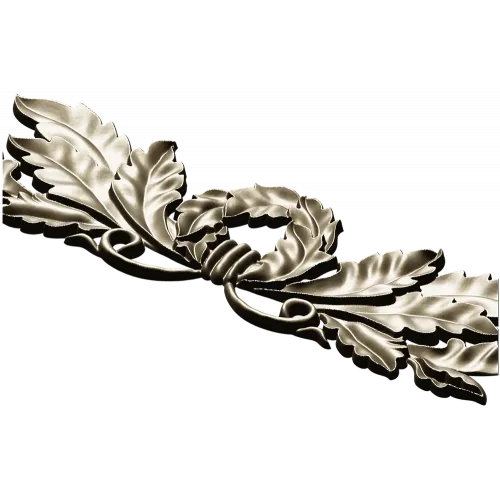 Laurel Wreath Acanthus Horizontal Applique STL