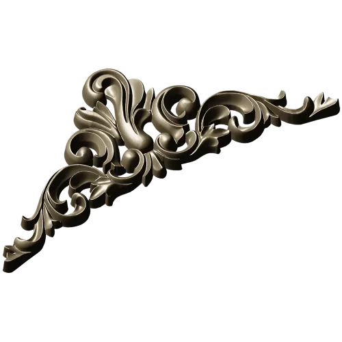 Baroque Acanthus Pediment STL 3D Model for CNC