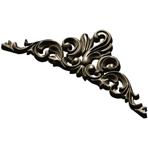 Baroque Acanthus Pediment STL 3D Model for CNC