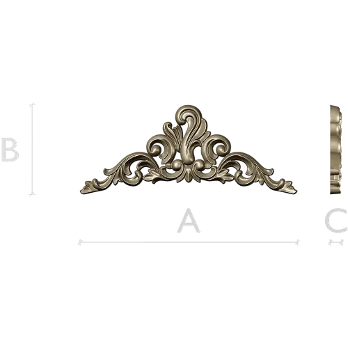 Baroque Acanthus Pediment STL 3D Model for CNC