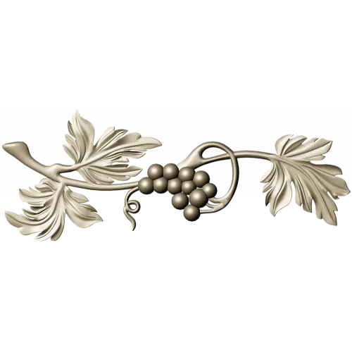 Grapevine ornamental STL relief for CNC milling and decorative panels