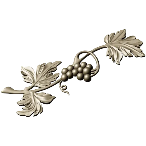 Grapevine ornamental STL relief for CNC milling and decorative panels