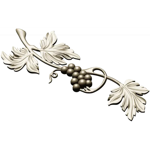 Grapevine ornamental STL relief for CNC milling and decorative panels