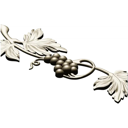 Grapevine ornamental STL relief for CNC milling and decorative panels