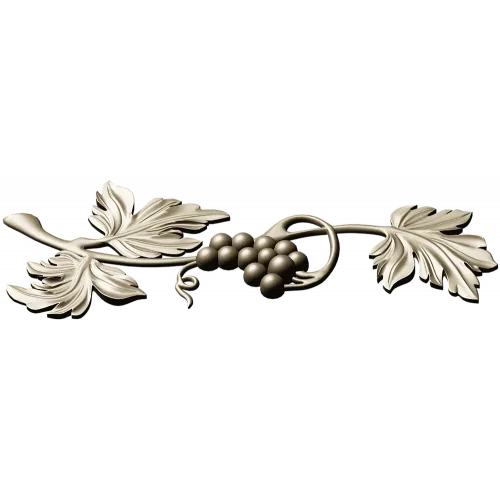 Grapevine ornamental STL relief for CNC milling and decorative panels