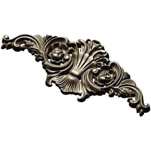 Baroque Floral Crest - STL 3D model for CNC