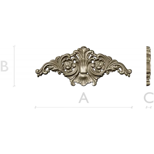 Baroque Floral Crest - STL 3D model for CNC