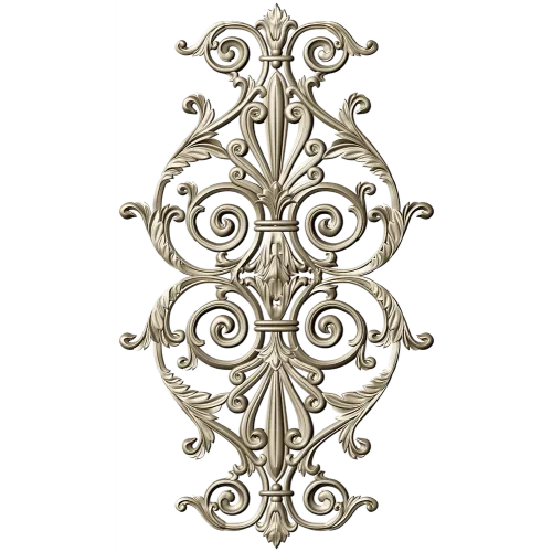 Baroque Acanthus Vertical Cartouche STL