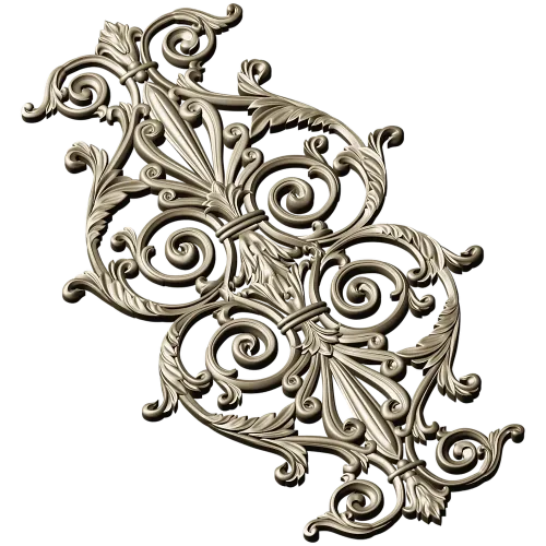 Baroque Acanthus Vertical Cartouche STL