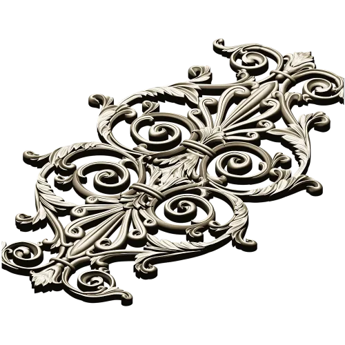 Baroque Acanthus Vertical Cartouche STL