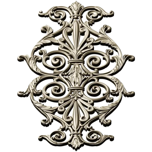 Baroque Acanthus Vertical Cartouche STL