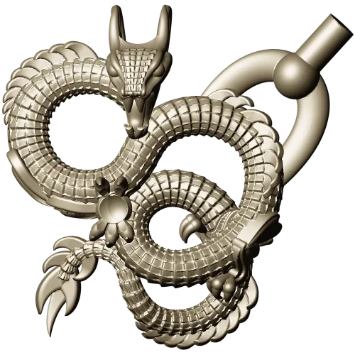 Twined Dragon Ornament - STL 3D Model for CNC