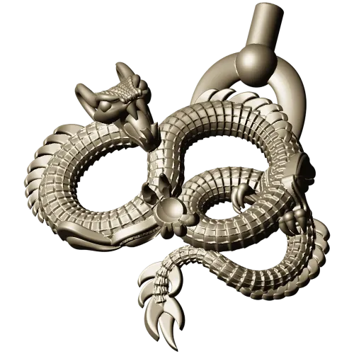 Twined Dragon Ornament - STL 3D Model for CNC