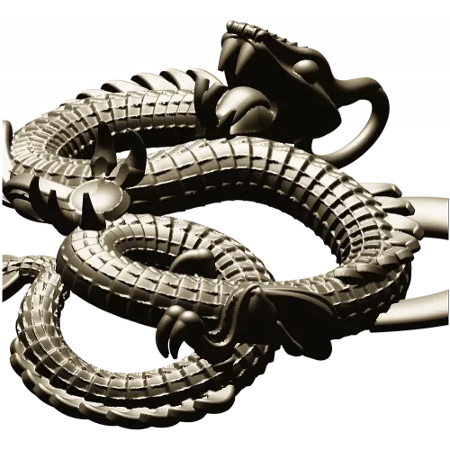 Twined Dragon Ornament - STL 3D Model for CNC
