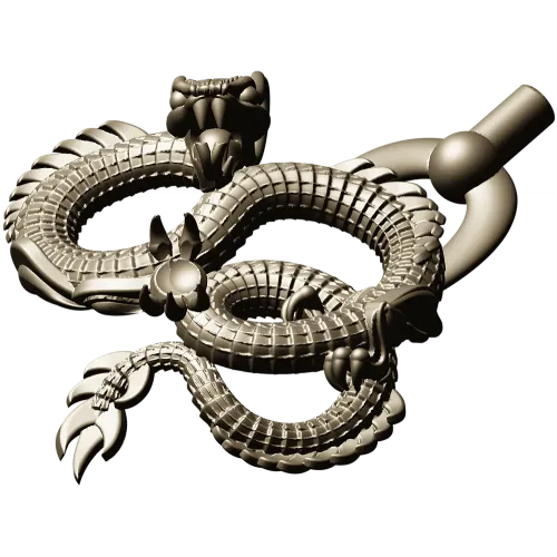 Twined Dragon Ornament - STL 3D Model for CNC