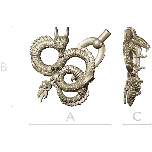 Twined Dragon Ornament - STL 3D Model for CNC