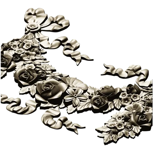 Rococo floral garland STL 3D model for CNC router and decorative panels