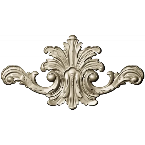 Ornate acanthus cartouche 3D STL for CNC carving