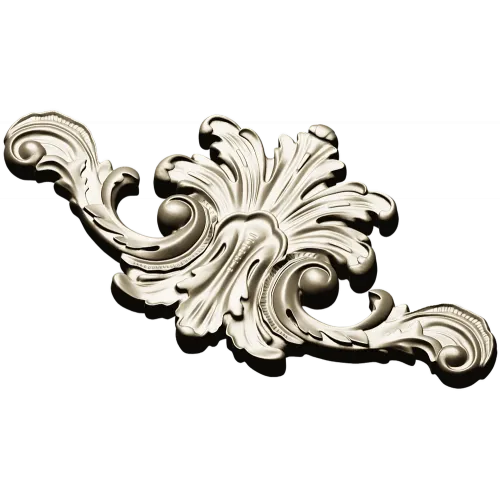 Ornate acanthus cartouche 3D STL for CNC carving