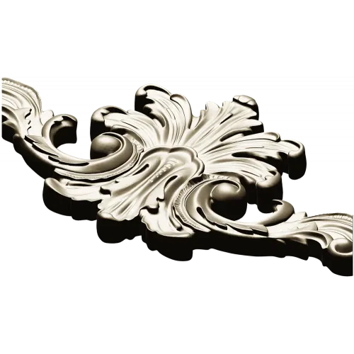 Ornate acanthus cartouche 3D STL for CNC carving
