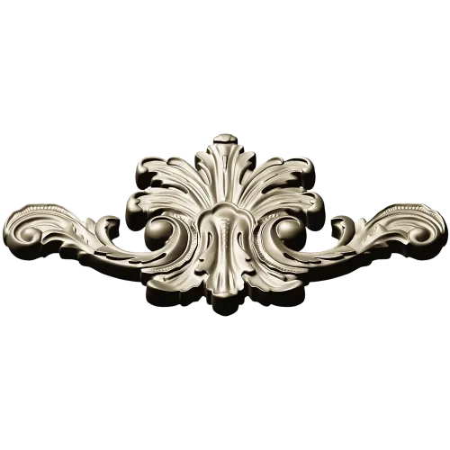 Ornate acanthus cartouche 3D STL for CNC carving