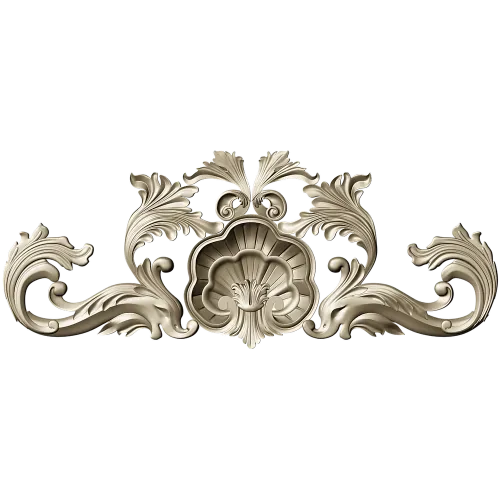 Shell & Acanthus Cartouche STL 3D Model for CNC